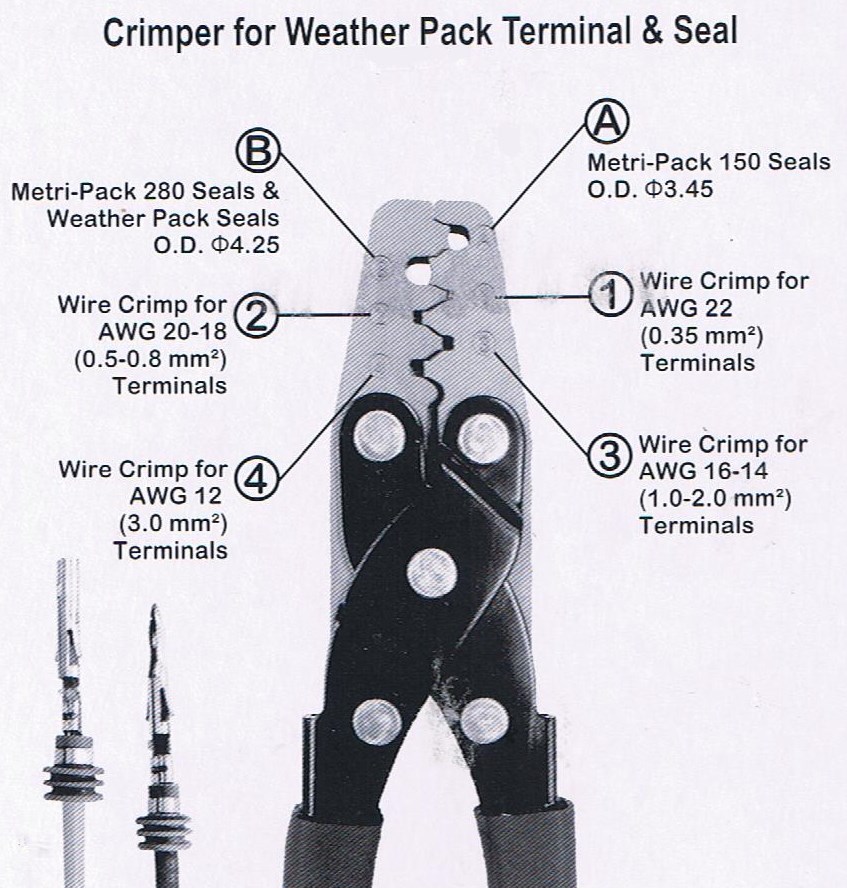 Basic Crimper /& Terminal Removal Tool T-18 Weatherpack Weather Pack Promotion