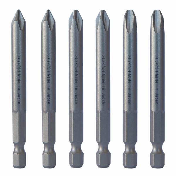 +1 +2 +3 X 75mm JIS Screwdriver Bits Rhino Electricians Tools