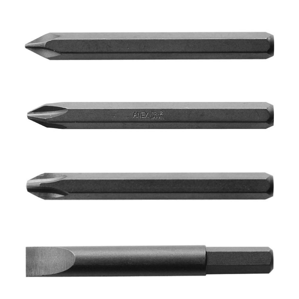 Vessel JIS #2 Impact Screwdriver Bits (2-Pack) – 8mm / 5/16 Hex – For Japanese Motorcycles & Cars